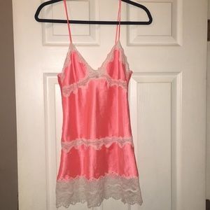 Victoria secret peach lace & silk nightie S